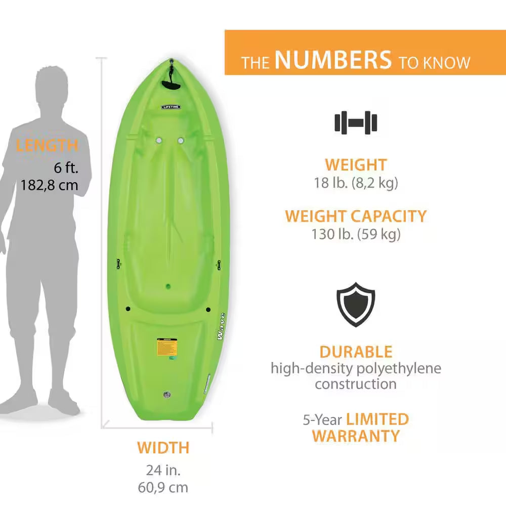 Green Youth Wave Kayak with Paddles